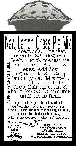 Lemon Chess Pie Mix