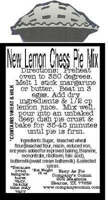 Lemon Chess Pie Mix