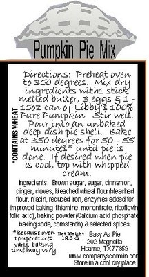 Pumpkin Pie Mix