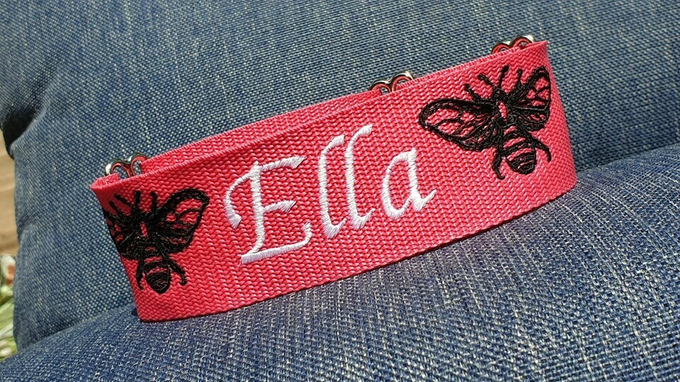 Personalised Webbing Collar Martingale or House Collar 40mm or 50mm