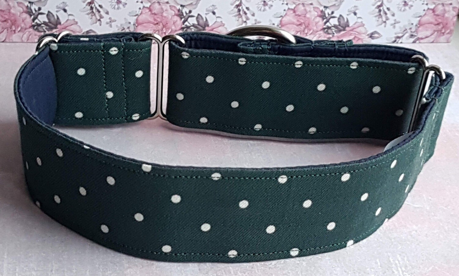Vintage Laura Ashley Fabric Limited Edition Martingale Collar, House or Clip. 'Dottie'