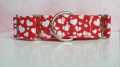 Collar 'Love hearts' Martingale, House or Clip