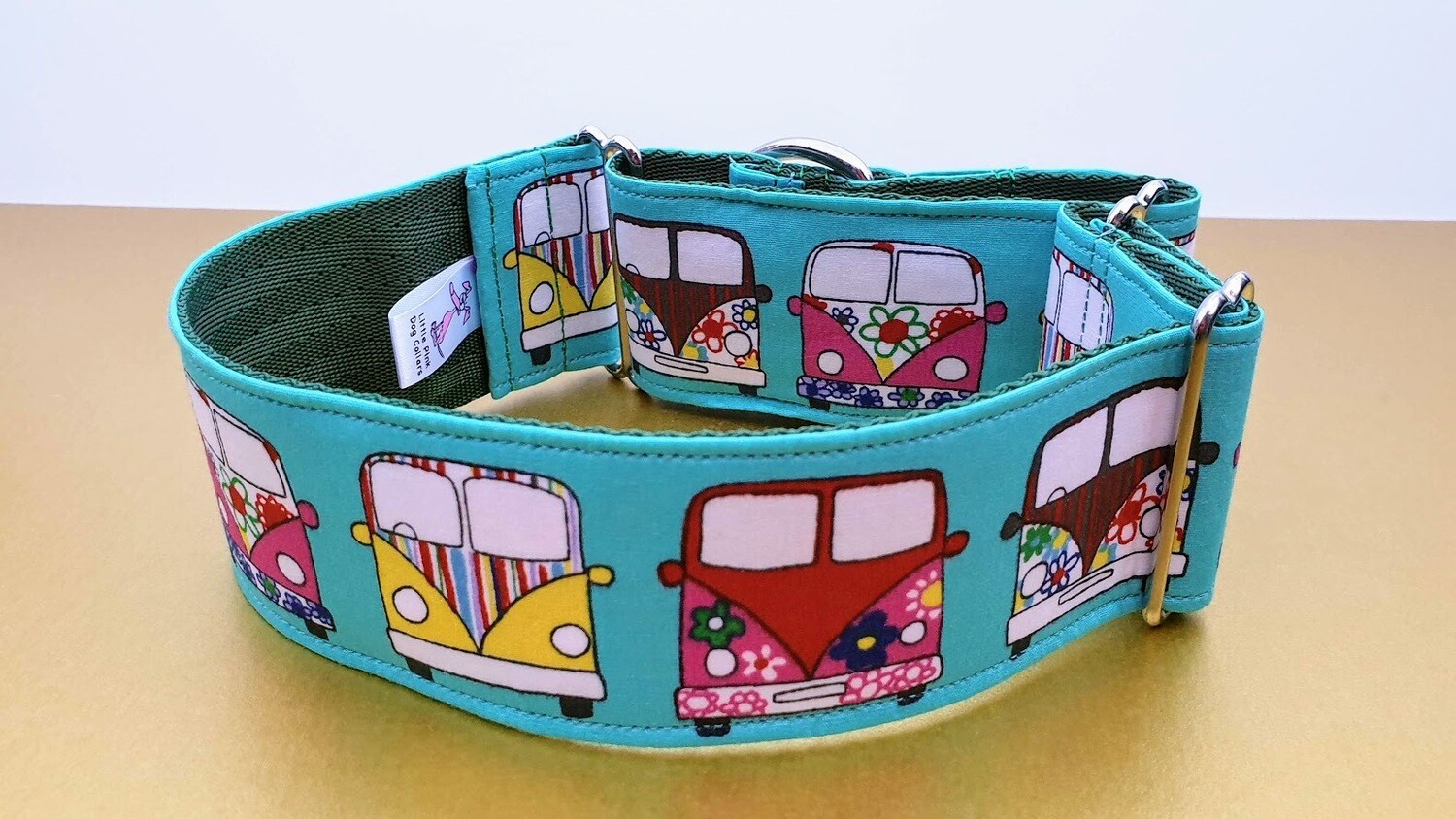 Collar &#39;Happy Camper&#39; VW Camper Van Martingale, House or Clip