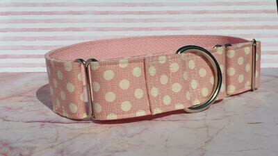 Collar 'Pink Spots' pink and Cream Cotton Tilda Fabric