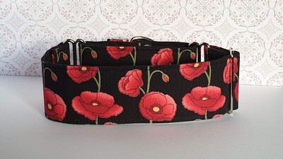 Collar 'Flanders Poppies' Martingale, House or Clip