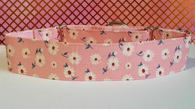 Collar &#39;Daisies on Pink&#39; Martingale, House or Clip