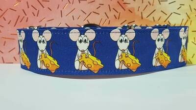 Collar &#39;Mice With Cheese&#39; Martingale, Clip or House