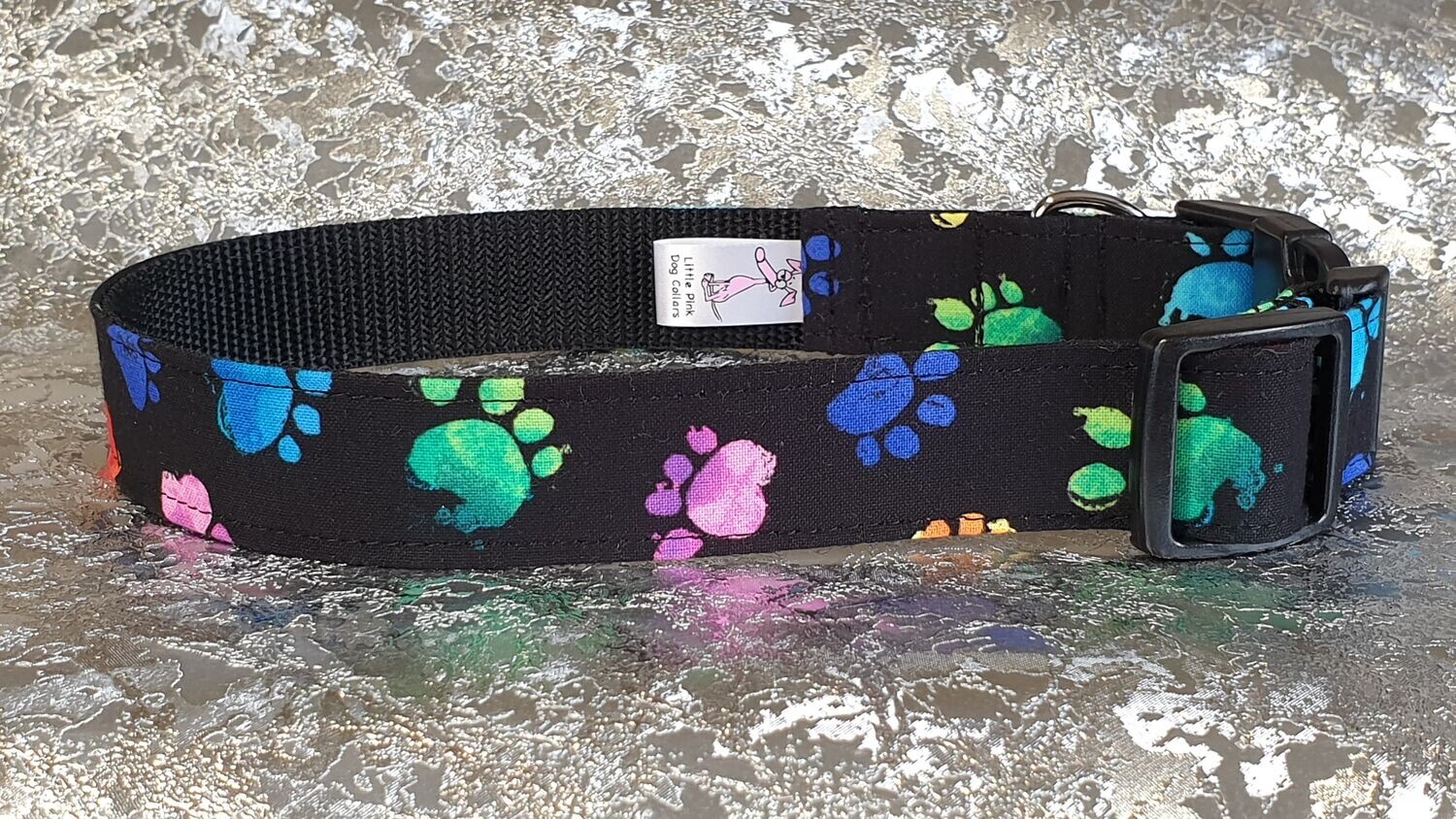 Collar &#39;Paw Prints&#39; Martingale, House or Clip Limited Availability