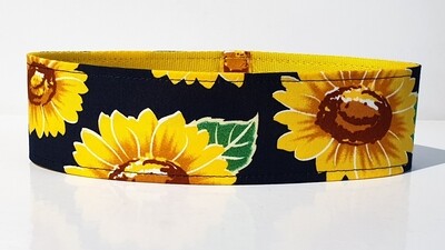 Collar 'Sunflowers on Navy' Martingale, House or Clip