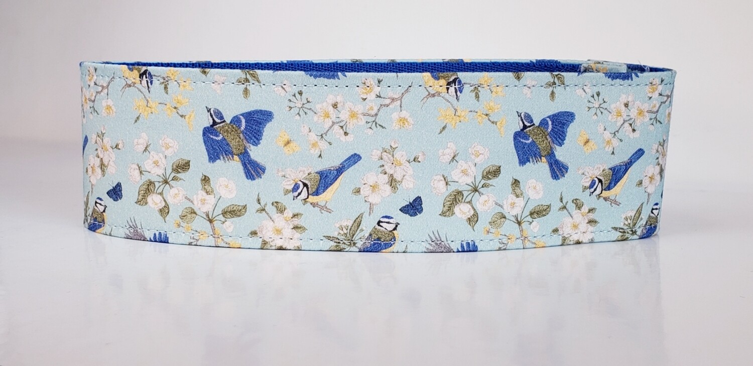 Collar &#39;Blue Tits&#39; Martingale, House or Clip