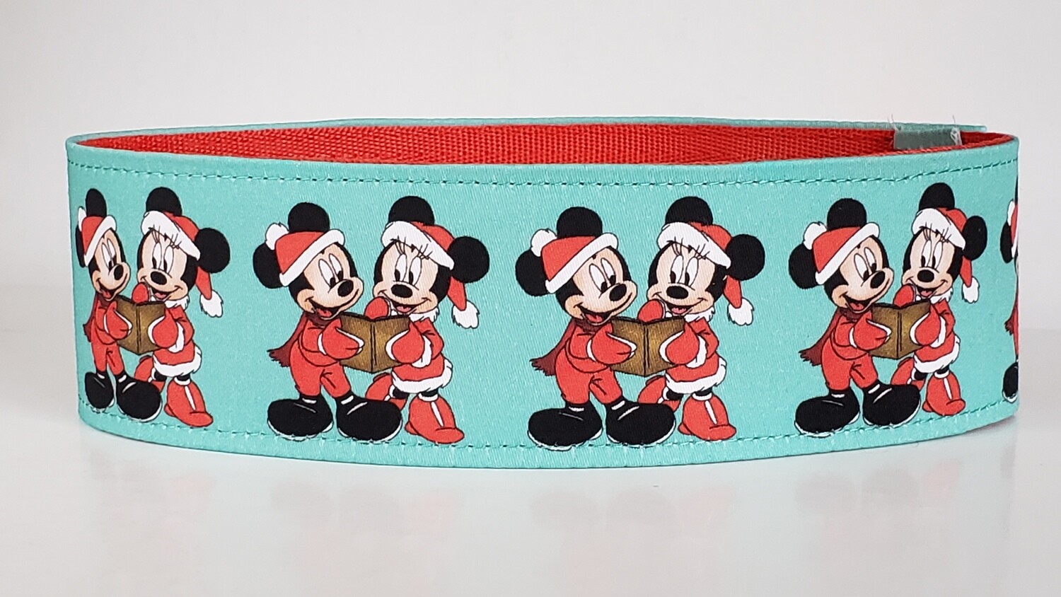 Dog Collar &#39;Mickey and Minnie Christmas&#39; Design
