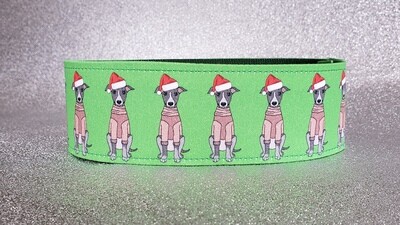Christmas Dog Collar With 'Christmas Hat Hound' Design