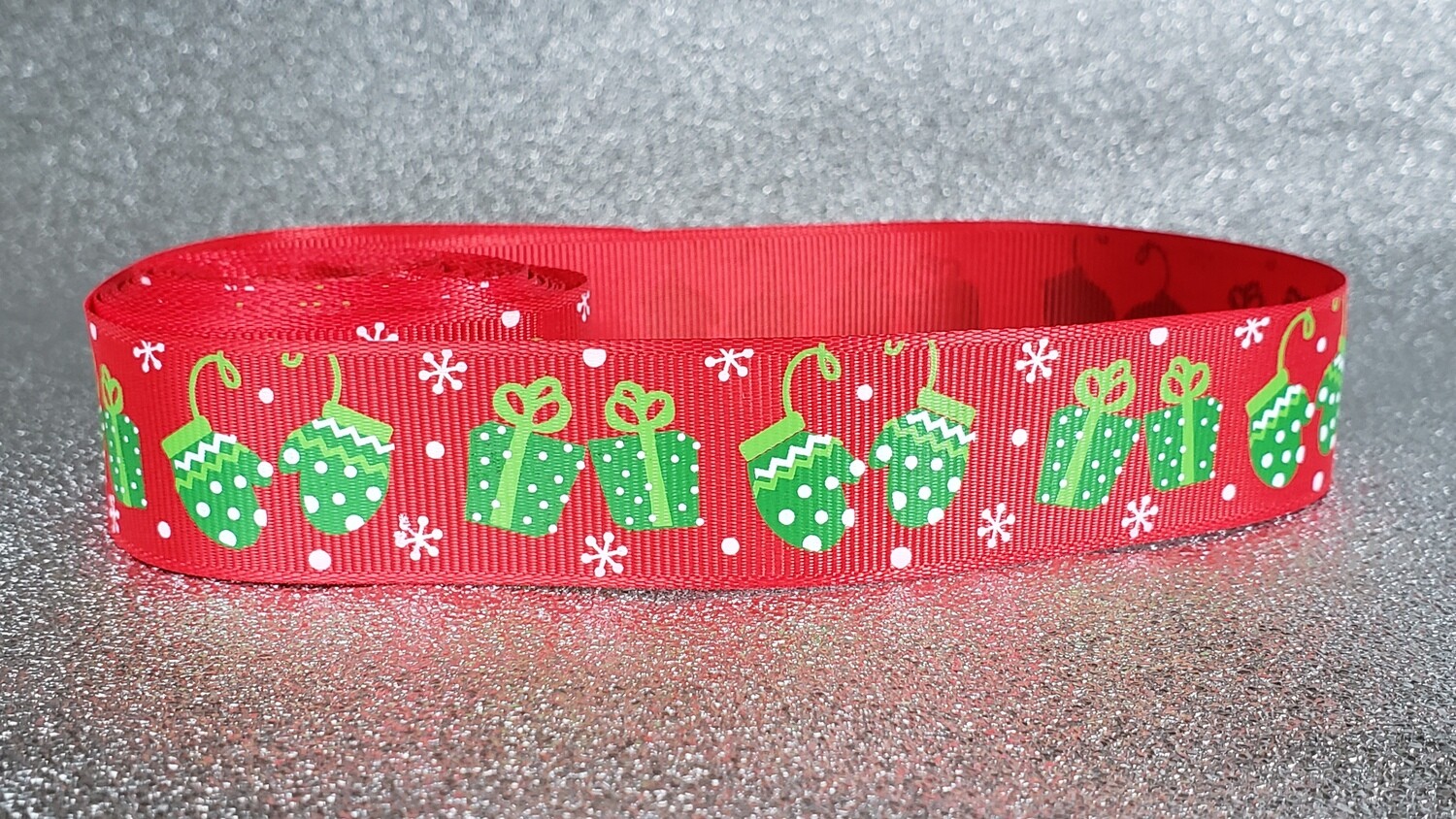 Ribbon Christmas collar mittens red 25mm Ribbon *5