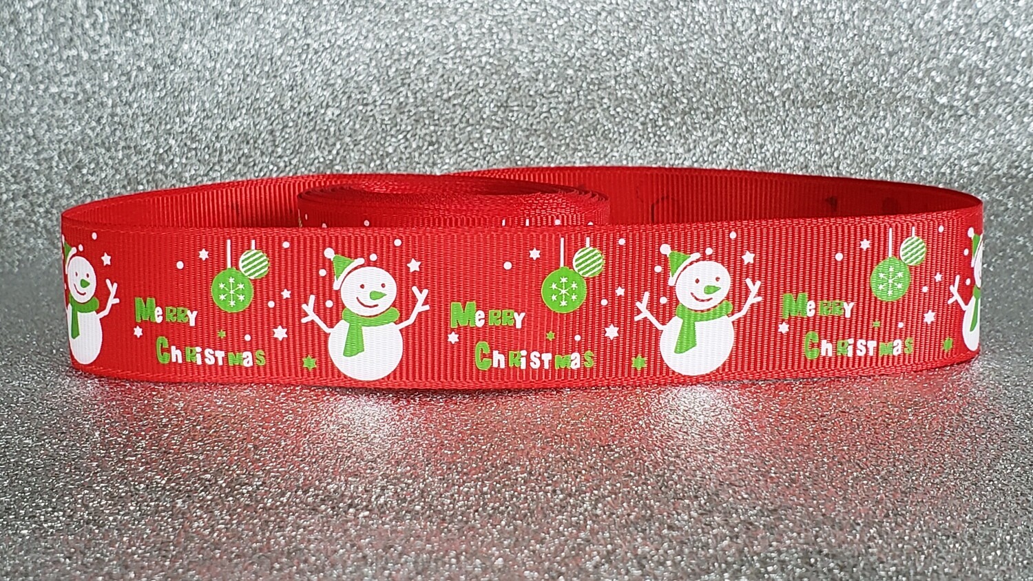 Ribbon Christmas collar Snowmen 25mm Ribbon *1