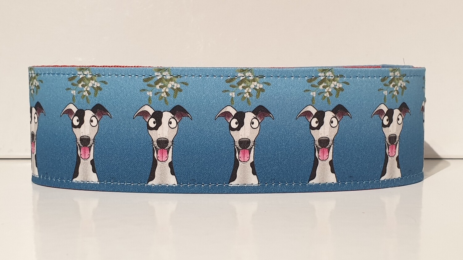 Christmas Greyhound Collar &#39;Kiss Me Under The Mistletoe&#39; by James Hardy