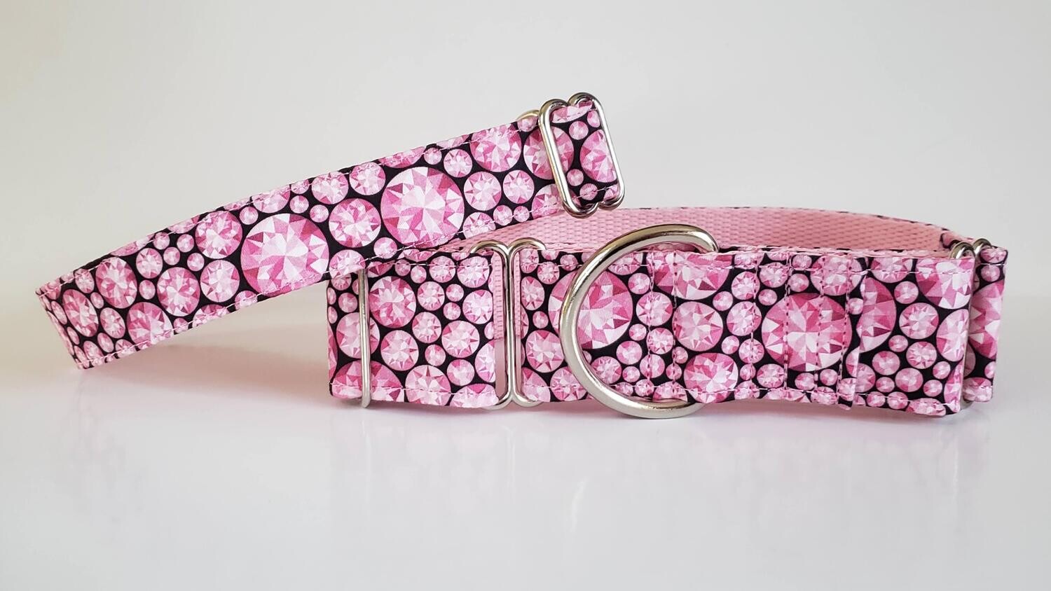 Collar &#39;Pink Diamonds&#39; Martingale, House or Clip