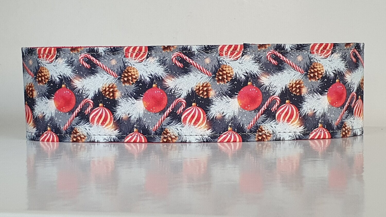 Candy Canes and Baubles on A Christmas Tree Design Dog Collar