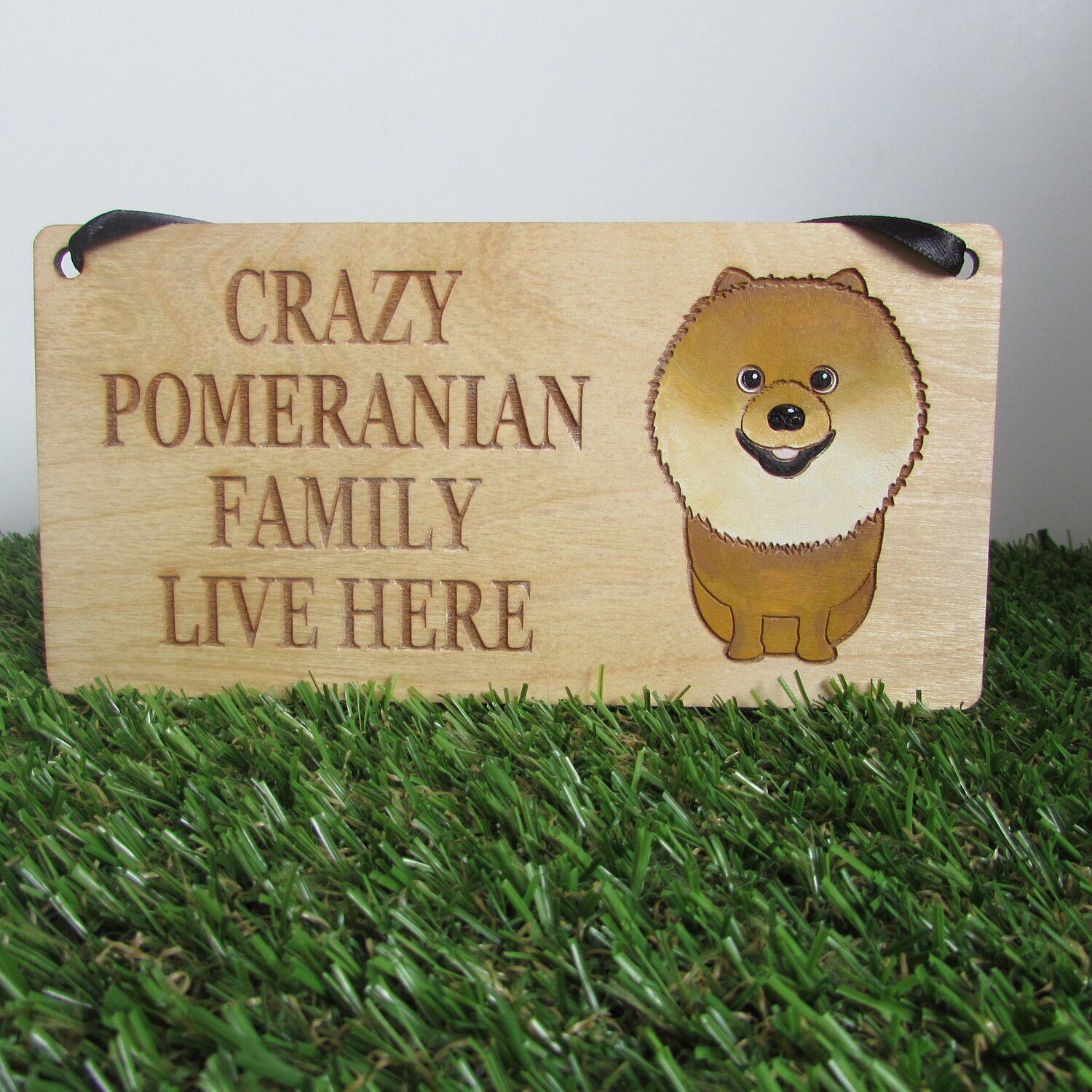 Crazy Pomeranian Family Wooden Sign, Dog Gift, Dog Sign, Dog Decoration, Wooden Sign, Pomeranian Gift, Pomeranian