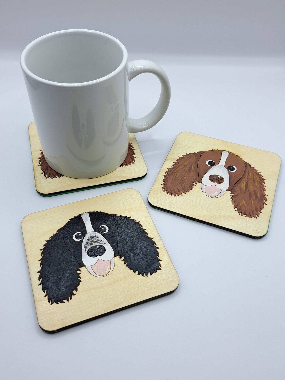 Springer Spaniel Wooden Coaster, Springer Spaniel Gift, Dog Coaster, Wooden Coaster