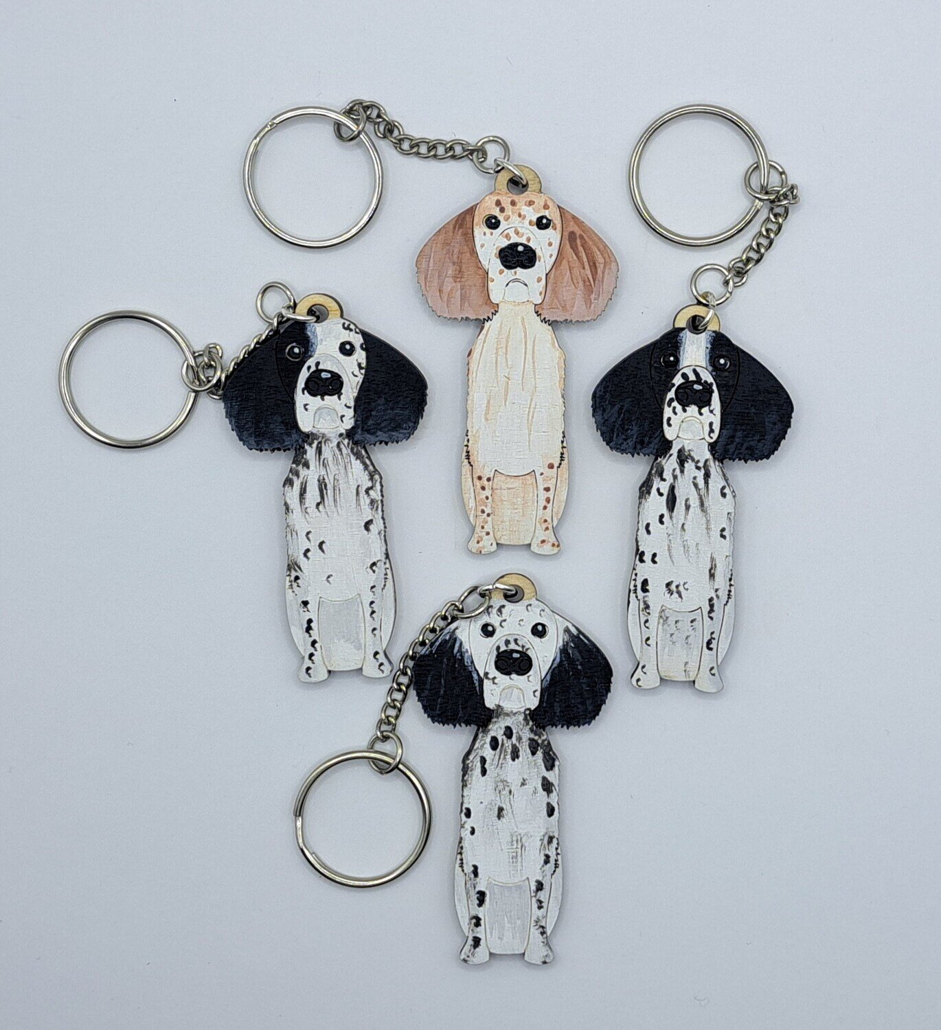 English Setter Wooden Keyring