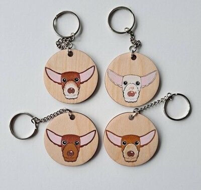 Podenco Wooden Keyring, Dog Key ring, Keyring, Keychain, Dog Key chain, Podenco Gift, Podenco