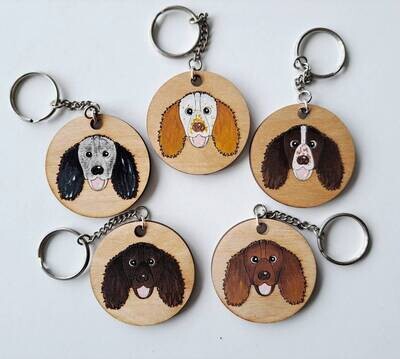 Sprocker Wooden Keyring, Dog Key ring, Keyring, Keychain, Dog Key chain, Sprocker Gift, Sprocker