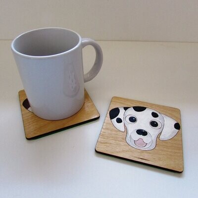 Dalmatian Wooden Coaster, Dalmatian Gift, Dog Coaster, Wooden Coaster