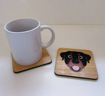 Rottweiler Wooden Coaster, Rottweiler Gift, Dog Coaster, Wooden Coaster