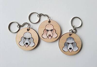 Bedlington Terrier Wooden Key-ring, Dog Key ring, Key ring, Keychain, Dog Key chain, Bedlington Terrier Gift, Bedlington Terrier