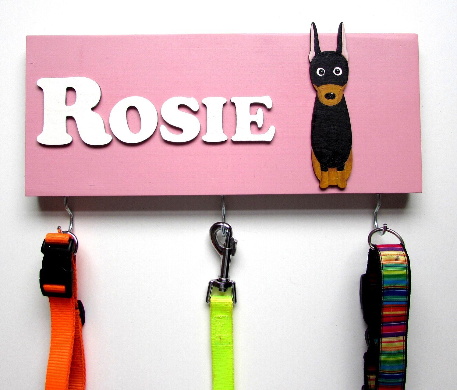 Personalised Doberman Lead Holder, Leash Holder, New Home Gift, Dog Owner Gift