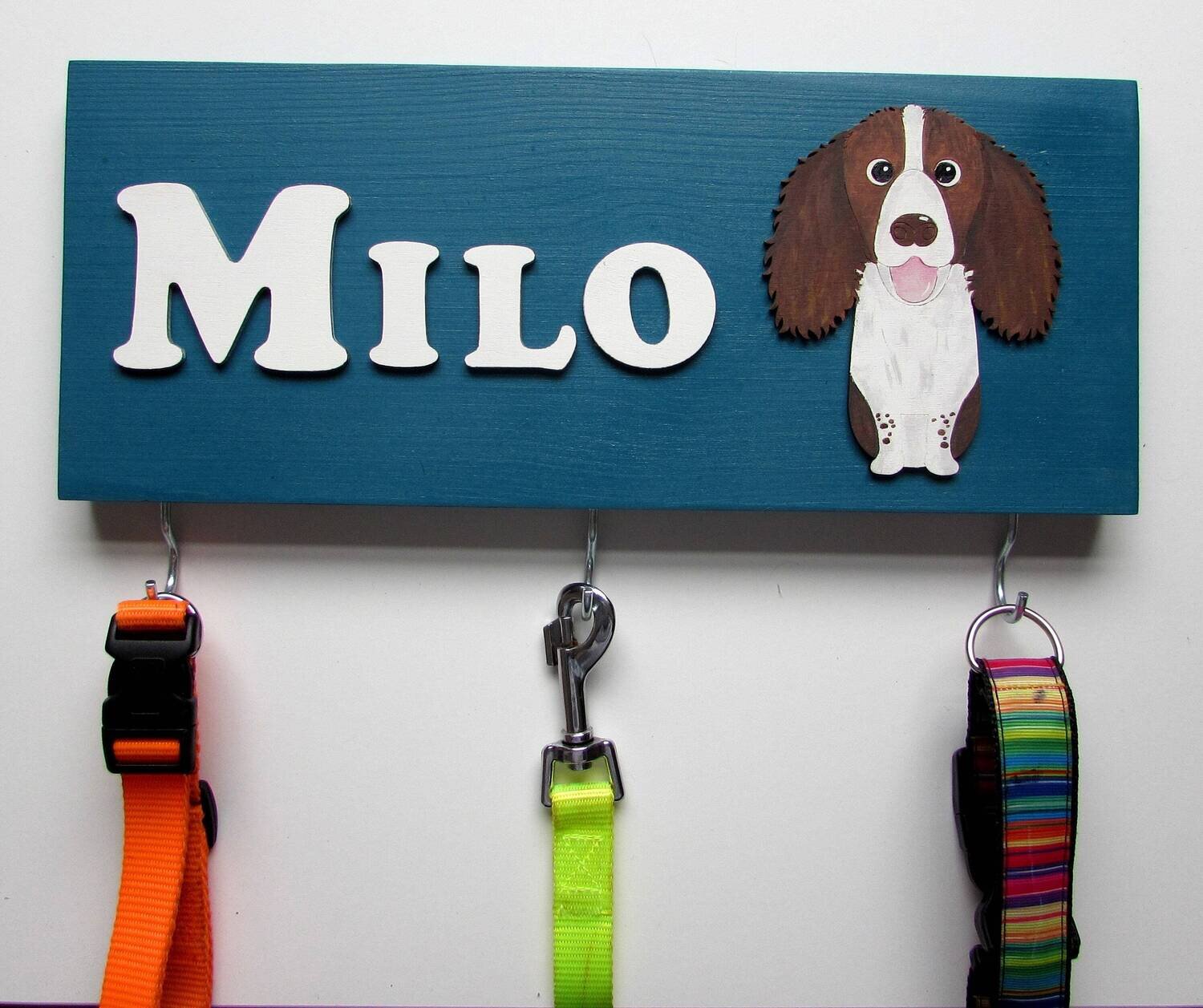 Personalised Springer Spaniel  Lead Holder, Leash Holder, New Home Gift, Spring Decor, Dog Owner Gift