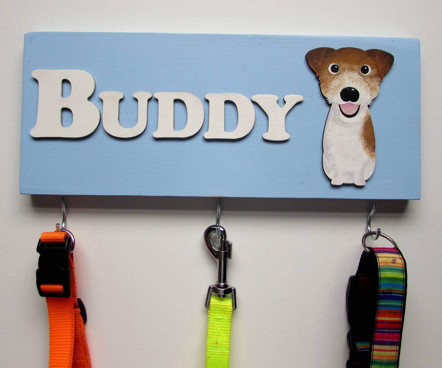 Personalised Jack Russell Lead Holder, Leash Holder, New Home Gift, Spring Decor, Dog Owner Gift