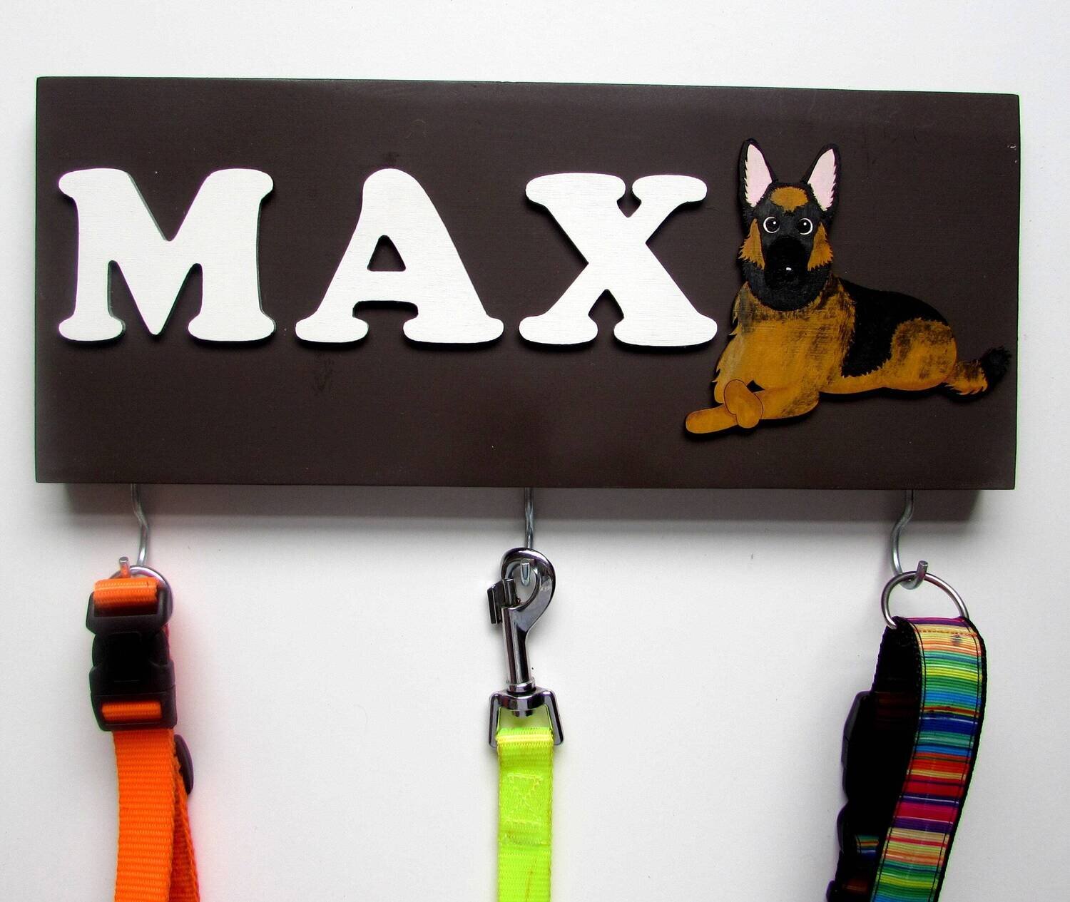 Personalised German Shepherd Lead Holder, Leash Holder, New Home Gift, Dog Owner Gift