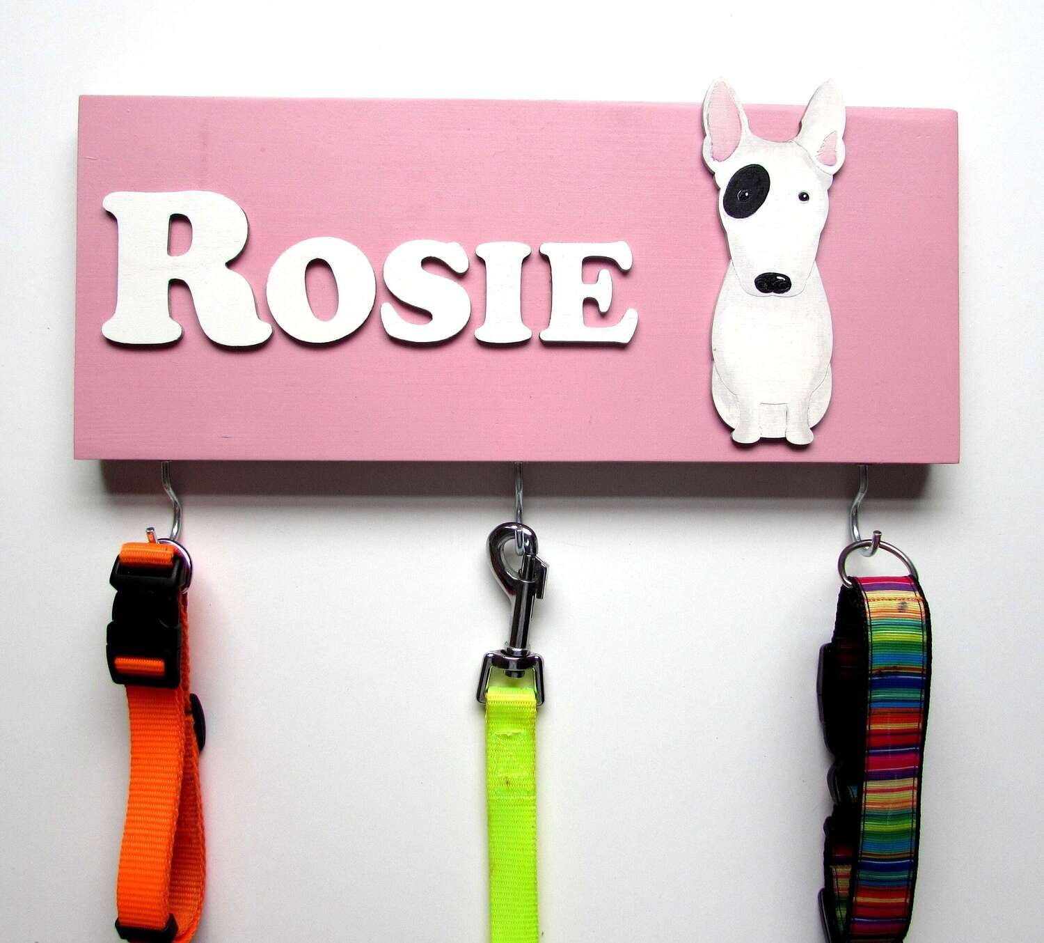 Personalised Bull Terrier Lead Holder, Leash Holder, New Home Gift, Dog Owner Gift