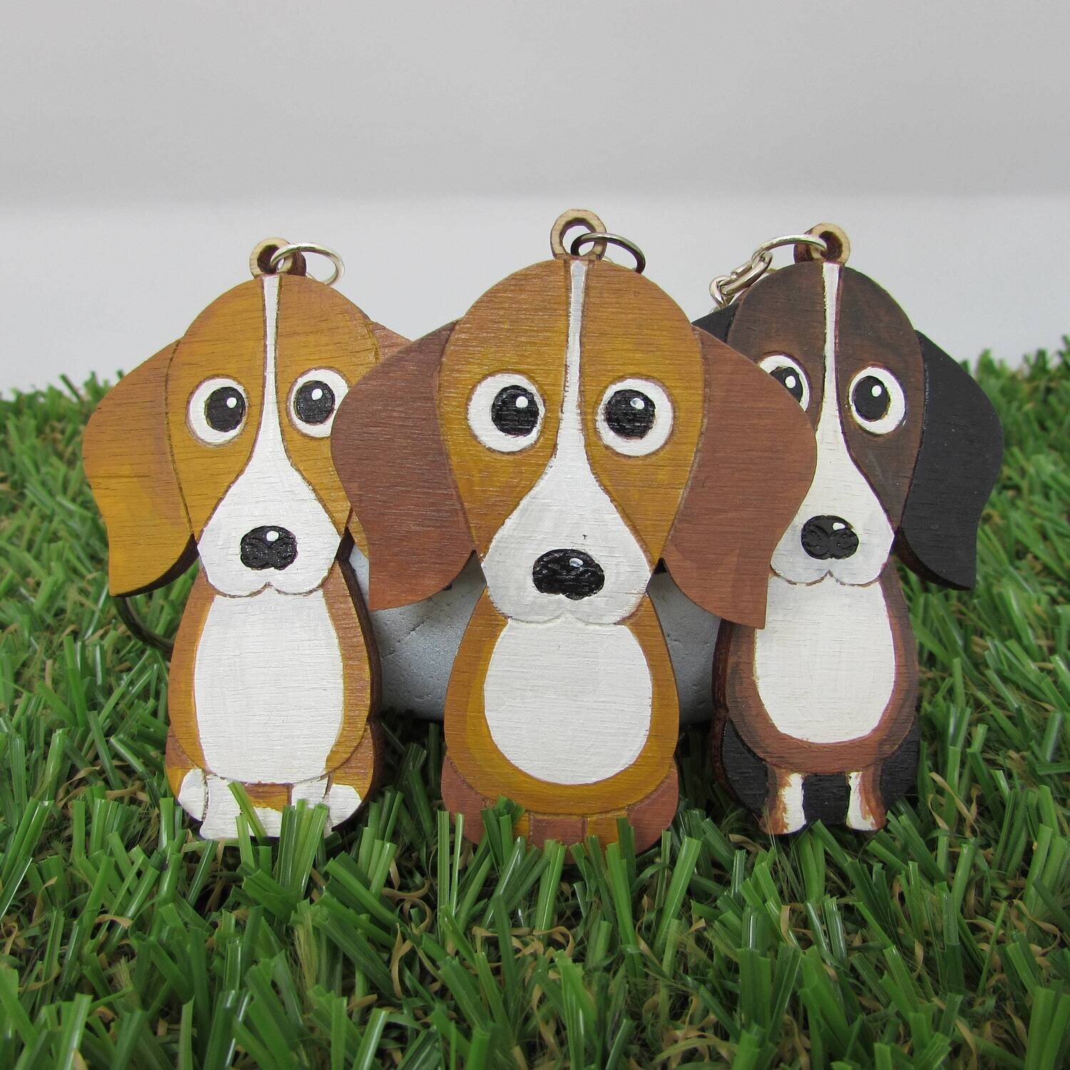 Beagle  Wooden Keyring