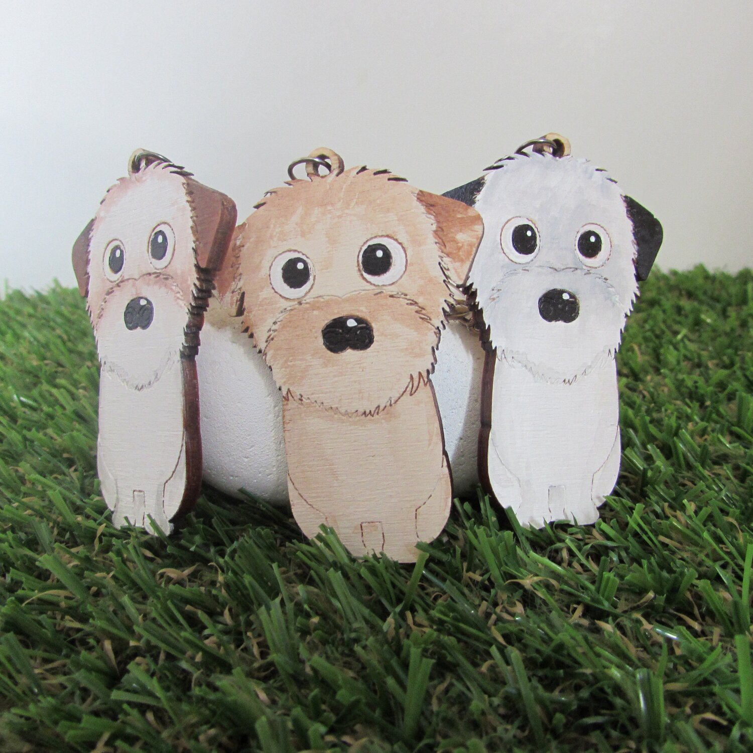 Lhasa Apso Short Hair Wooden Keyring