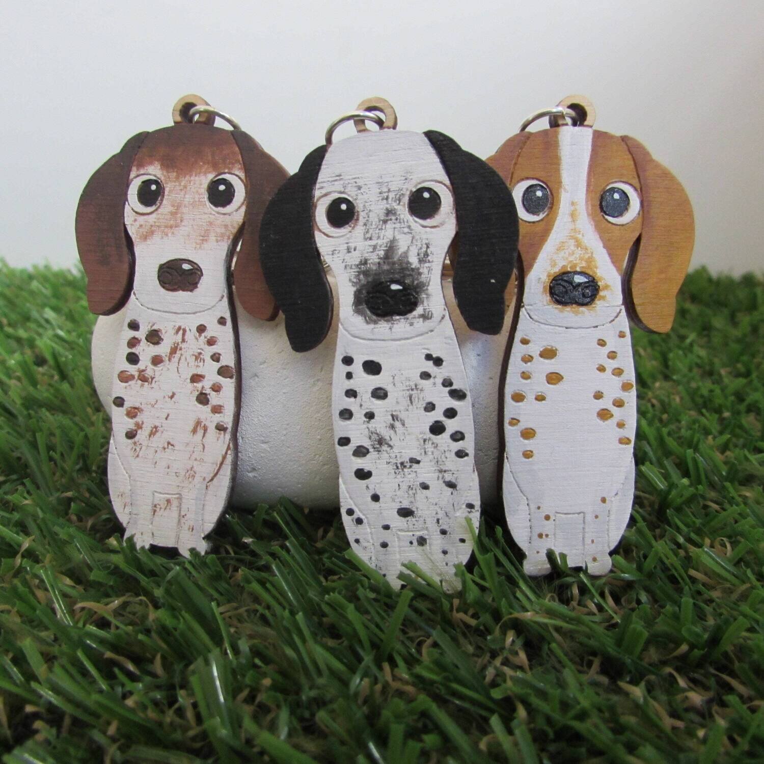 Smooth Haired Pointer Wooden Keyring