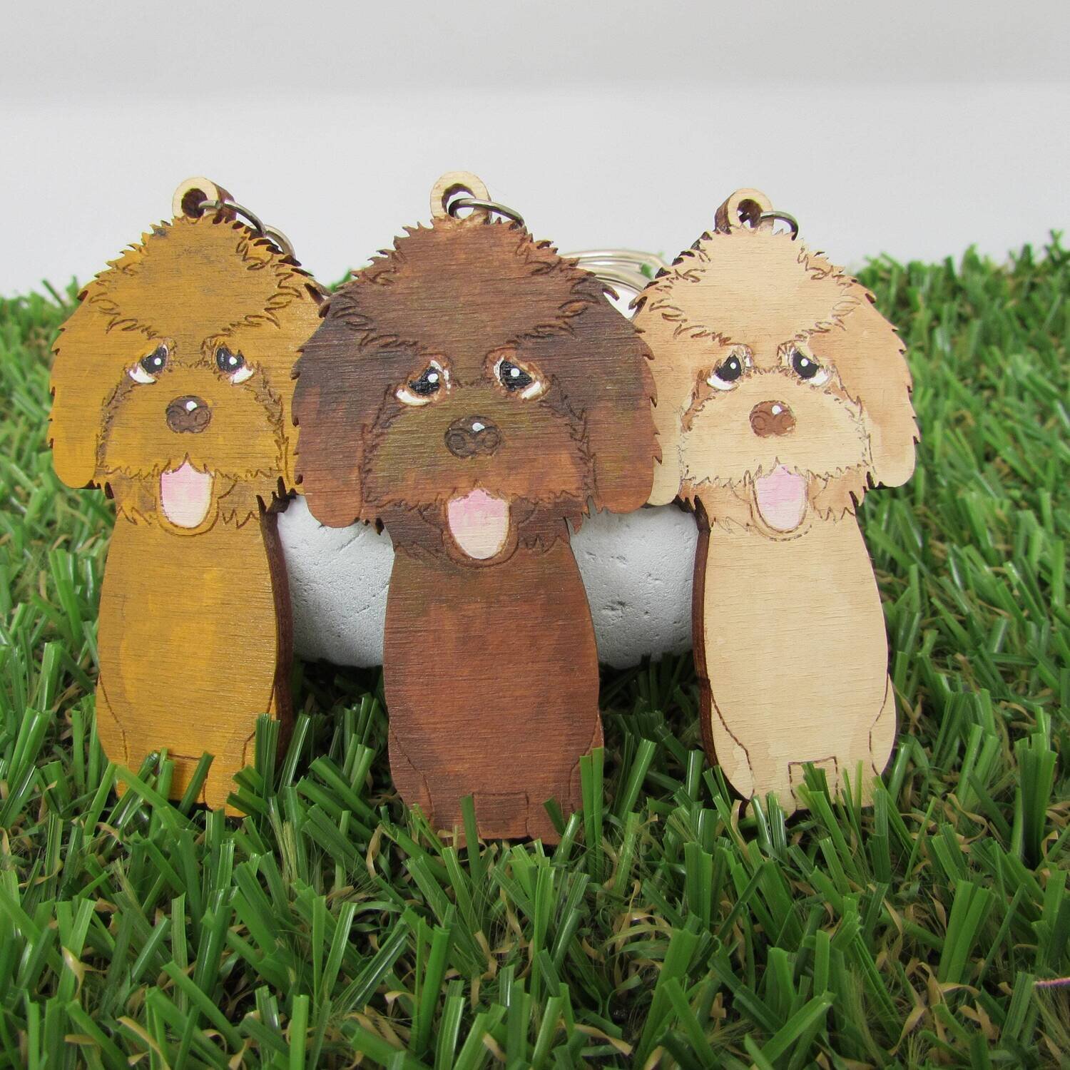 Cavapoo Wooden Keyring