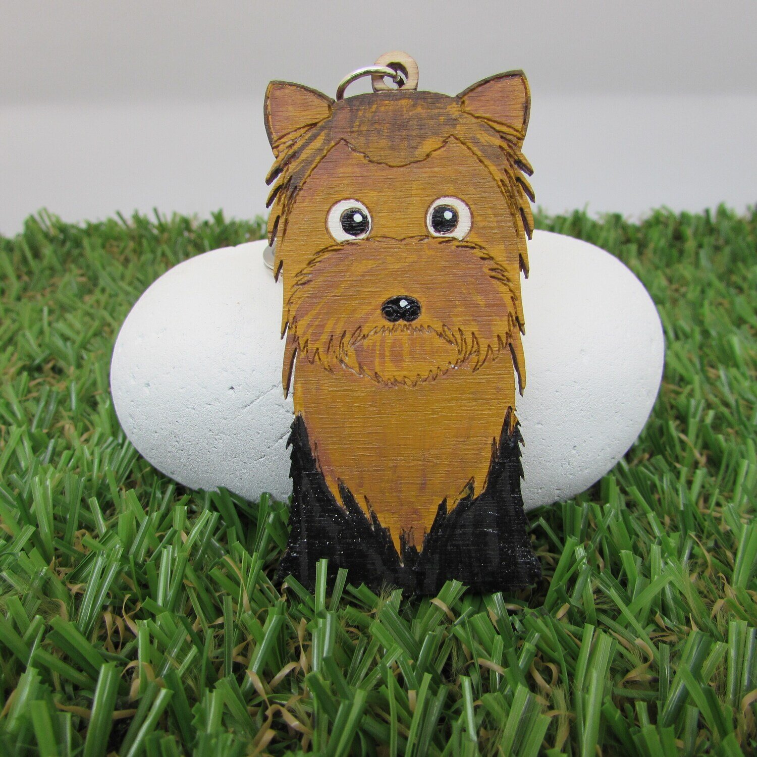 Yorkshire Terrier Wooden Keyring