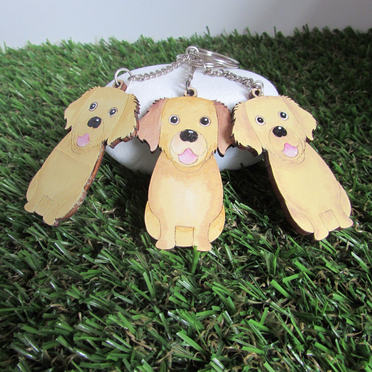 Golden Retriever Wooden Keyring