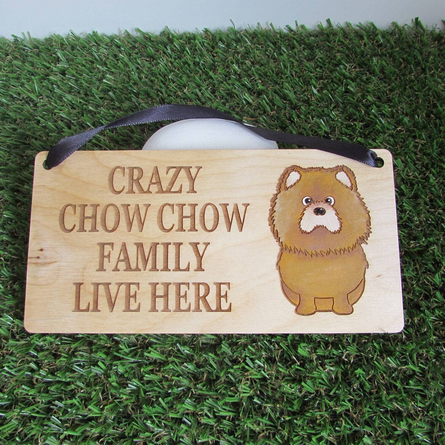 Crazy Chow Chow Family Wooden Sign