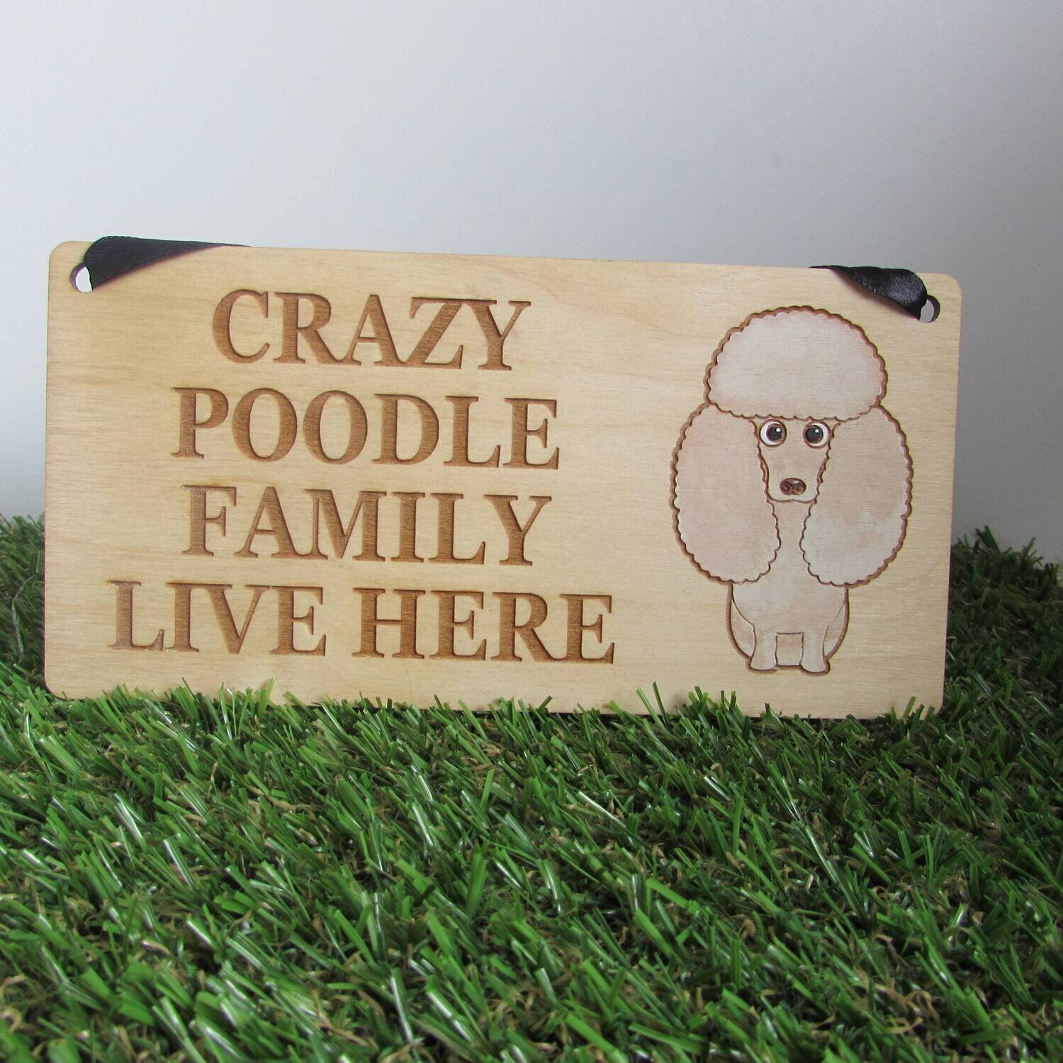 Crazy Poodle Family Wooden Sign, Dog Gift, Dog Sign, Dog Decoration, Wooden Sign, Poodle Gift, Poodle
