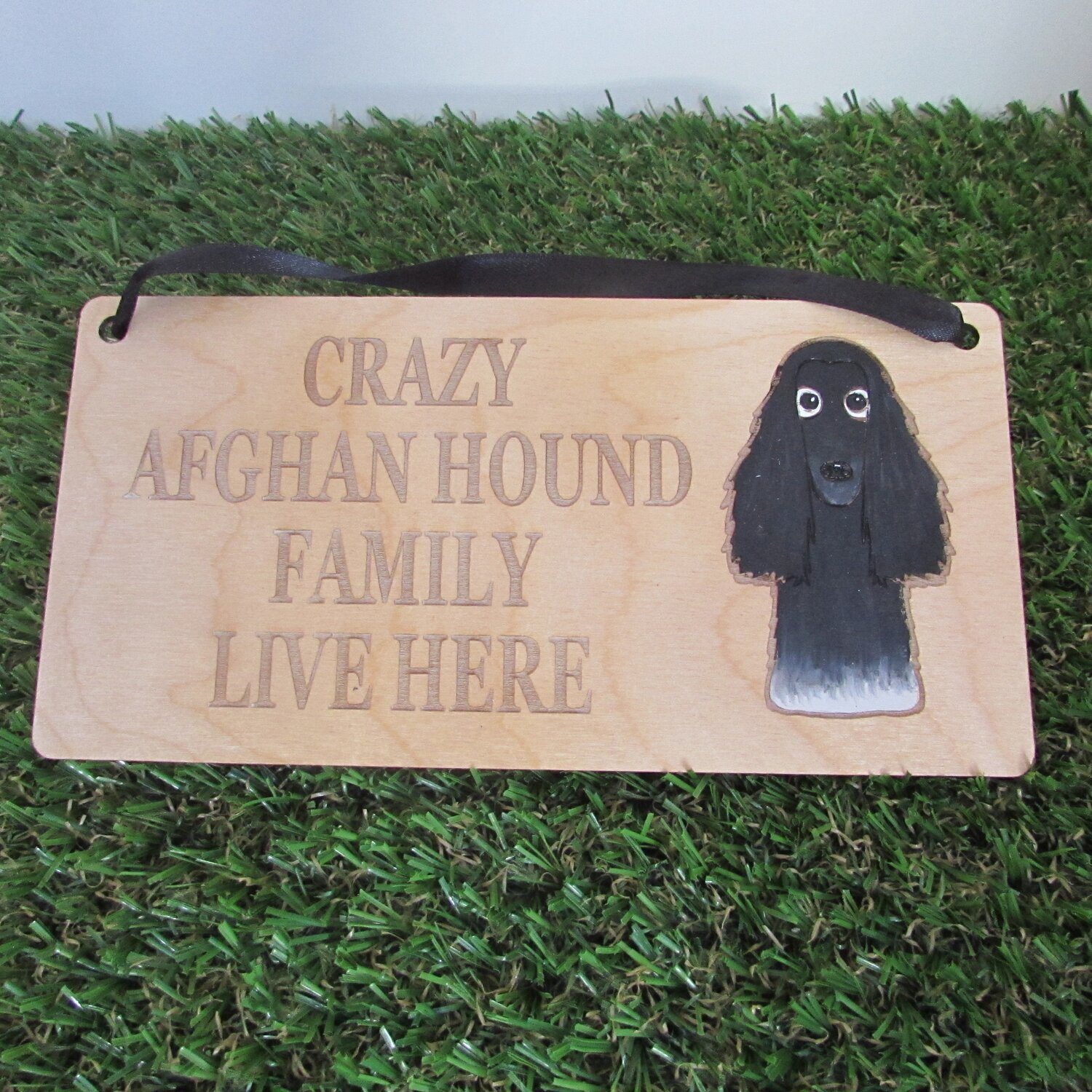 Crazy Afghan Hound Family Wooden Sign, Afghan Hound Gift, Dog Gift, Dog Sign, Dog Decoration, Wooden Sign