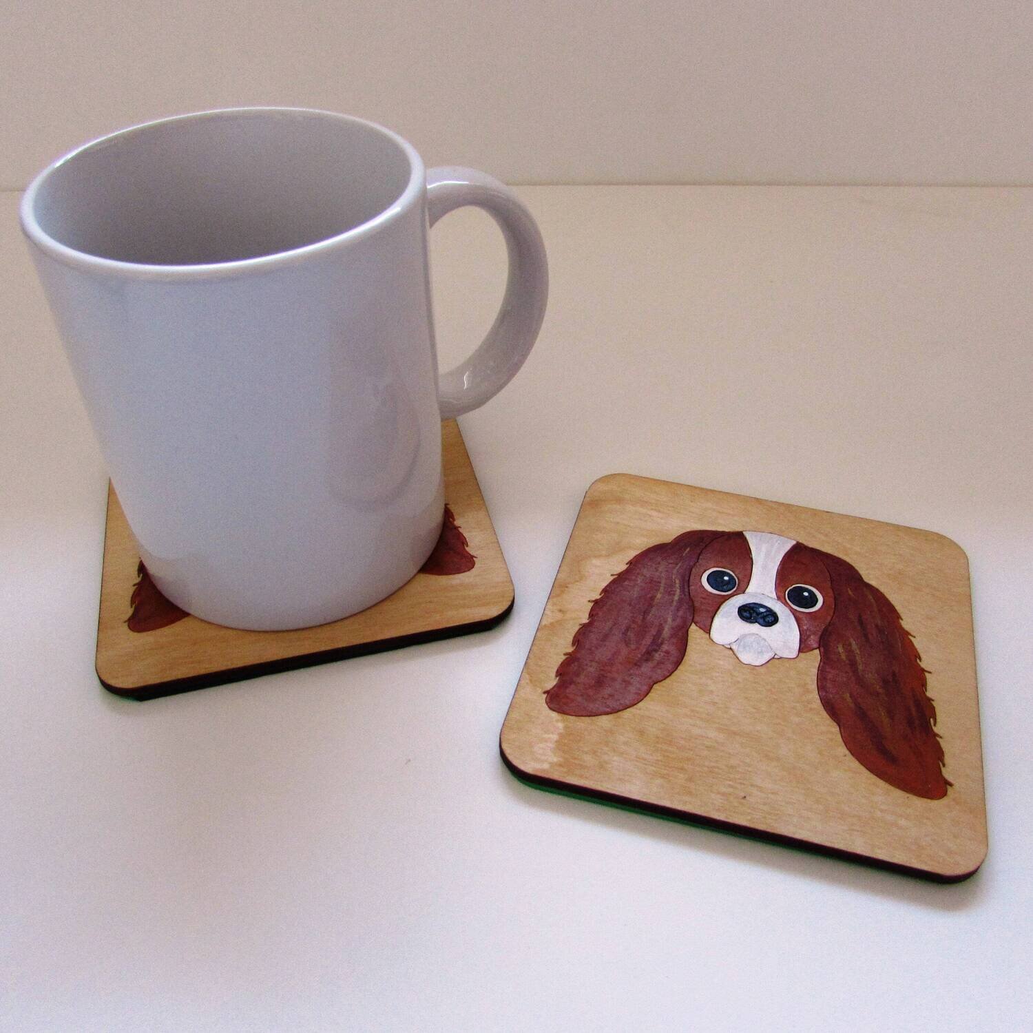 Cavalier King Charles Wooden Coaster, Cavalier King Charles Gift, Dog Coaster, Wooden Coaster