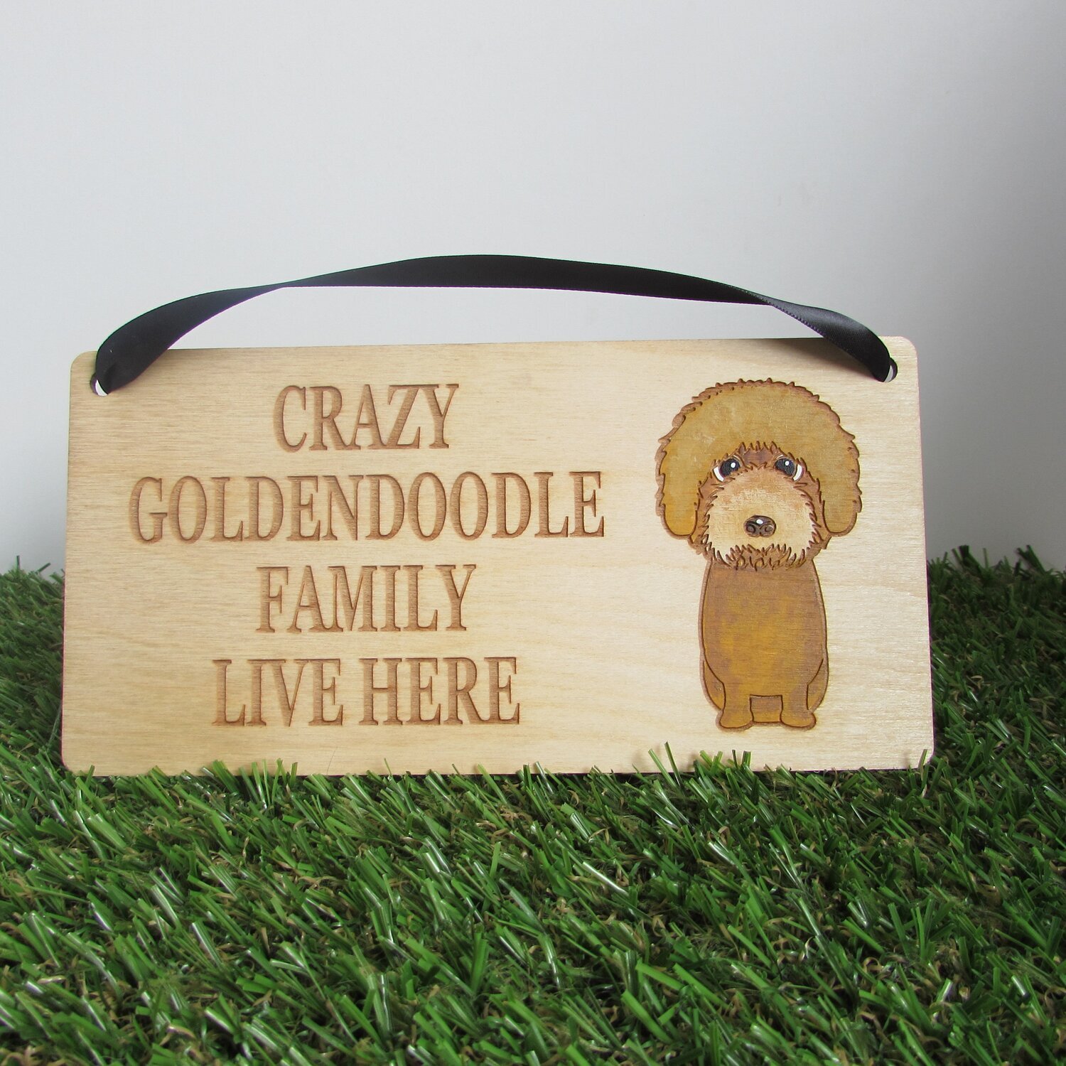 Crazy Goldendoodle Family Wooden Sign,  Dog Gift, Dog Sign, Dog Decoration, Wooden Sign, Goldendoodle Gift
