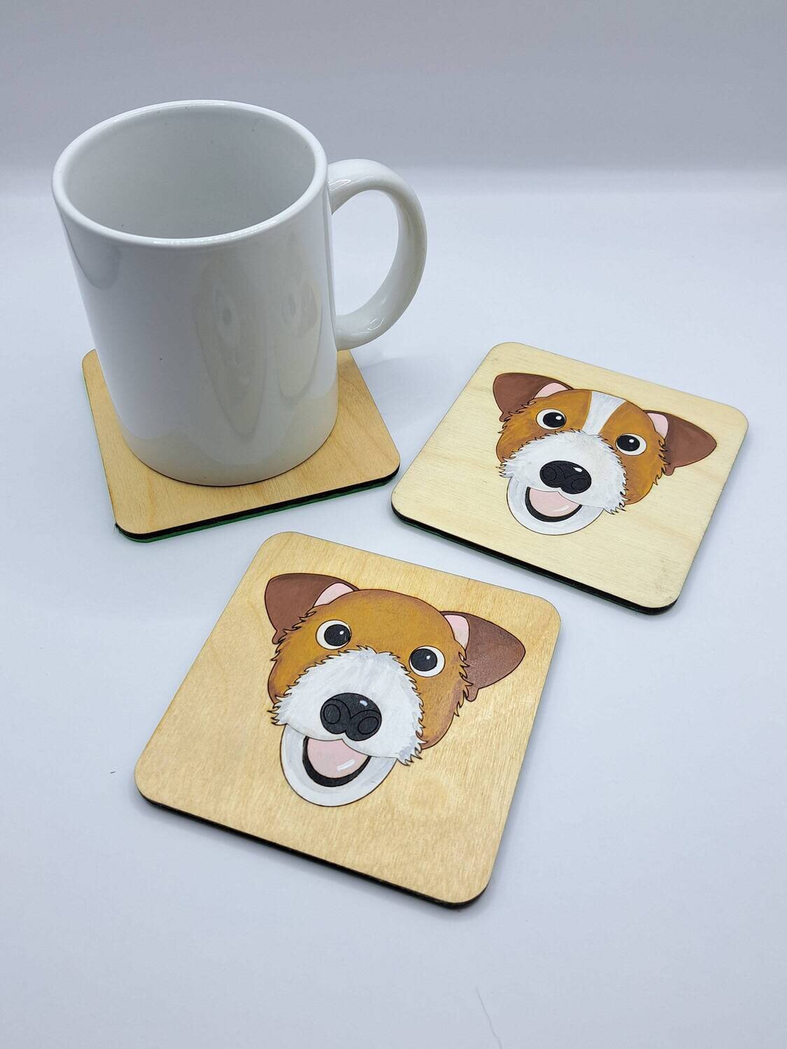 Jack Russell Wooden Coaster, Jack Russell Gift, Dog Coaster, Wooden Coaster