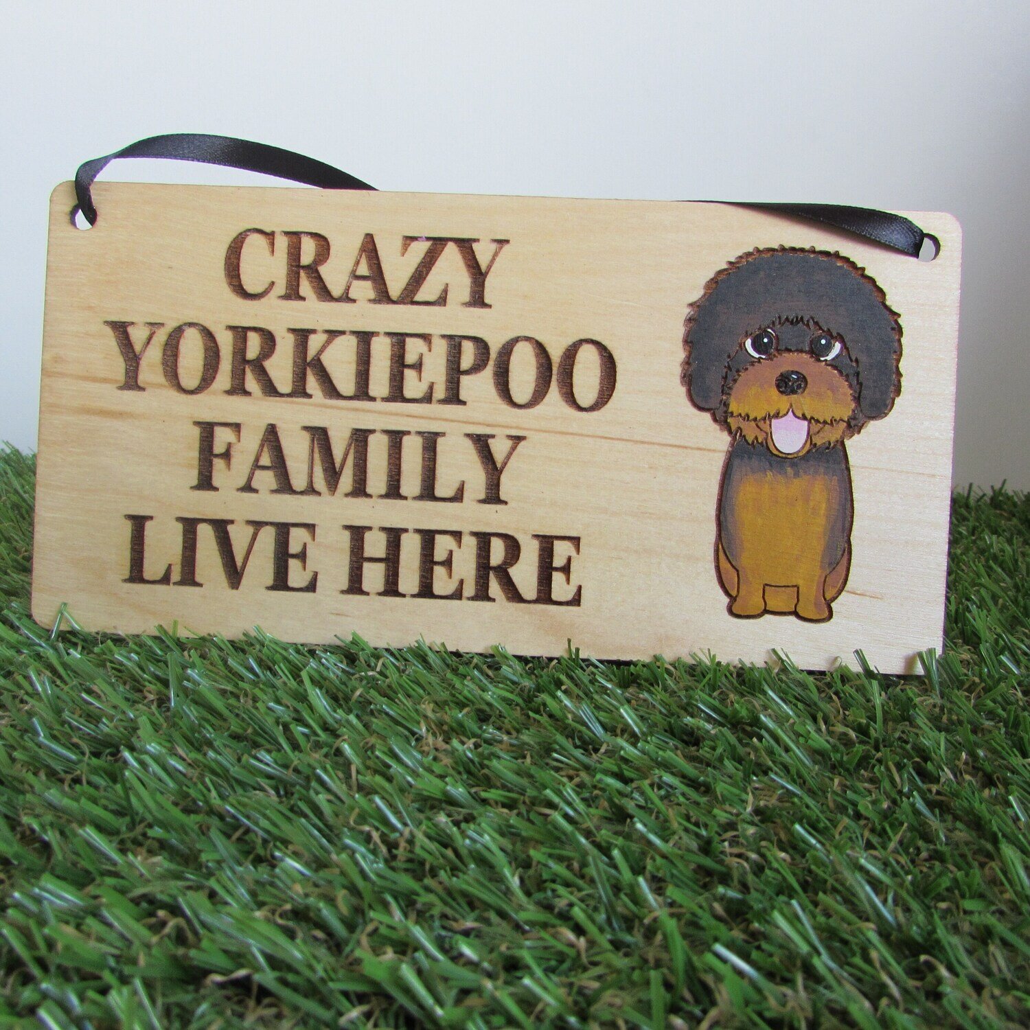 Crazy Yorkiepoo Family Wooden Sign, Dog Gift, Dog Sign, Dog Decoration, Wooden Sign, Yorkiepoo Gift, Yorkiepoo