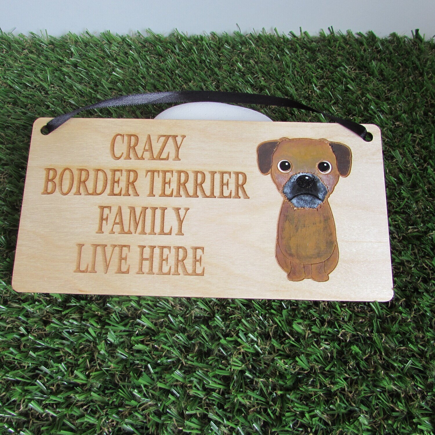 Crazy Border Terrier Family Wooden Sign,  Dog Gift, Dog Sign, Dog Decoration, Wooden Sign,  Border Terrier Gift