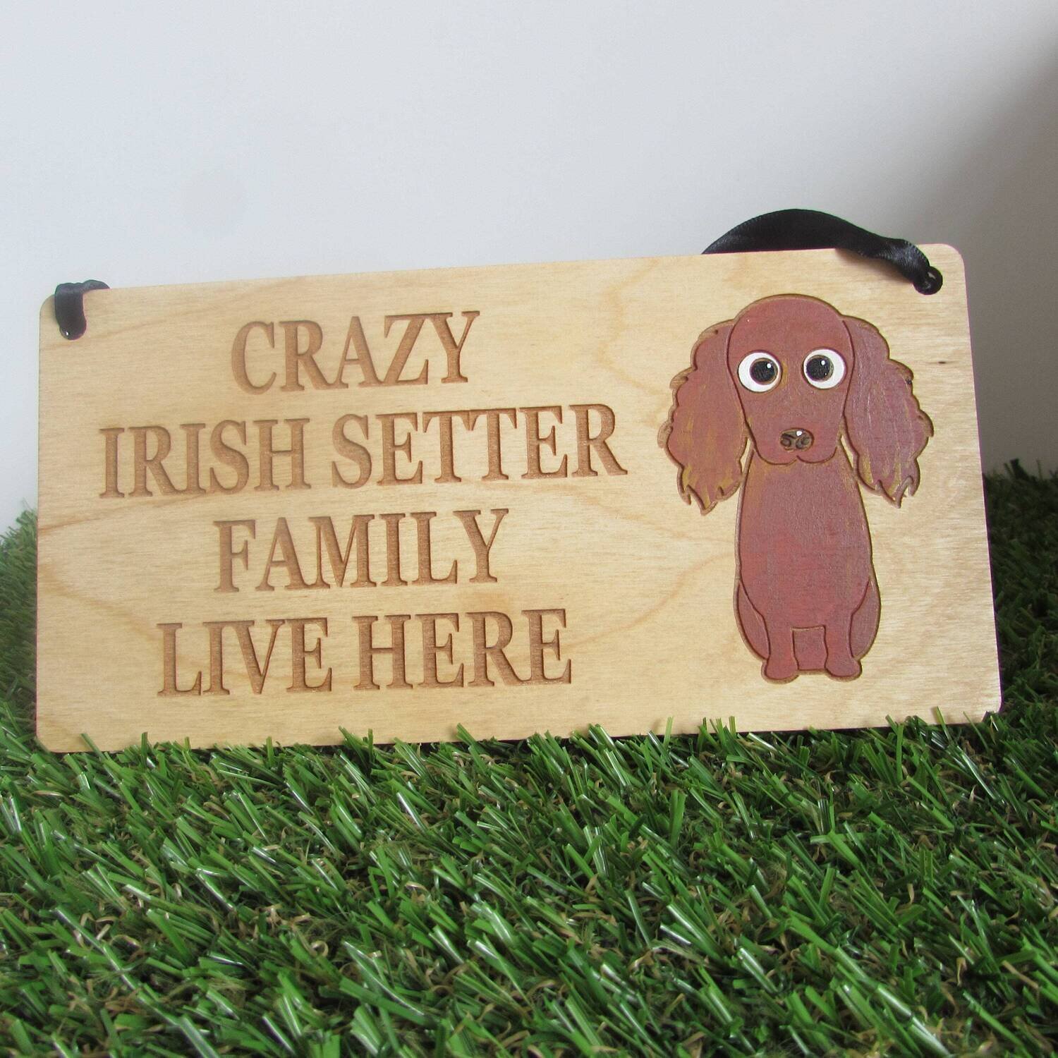 Crazy Irish Setter Family Wooden Sign, Dog Gift, Dog Sign, Dog Decoration, Wooden Sign, Irish Setter Gift, Irish Setter