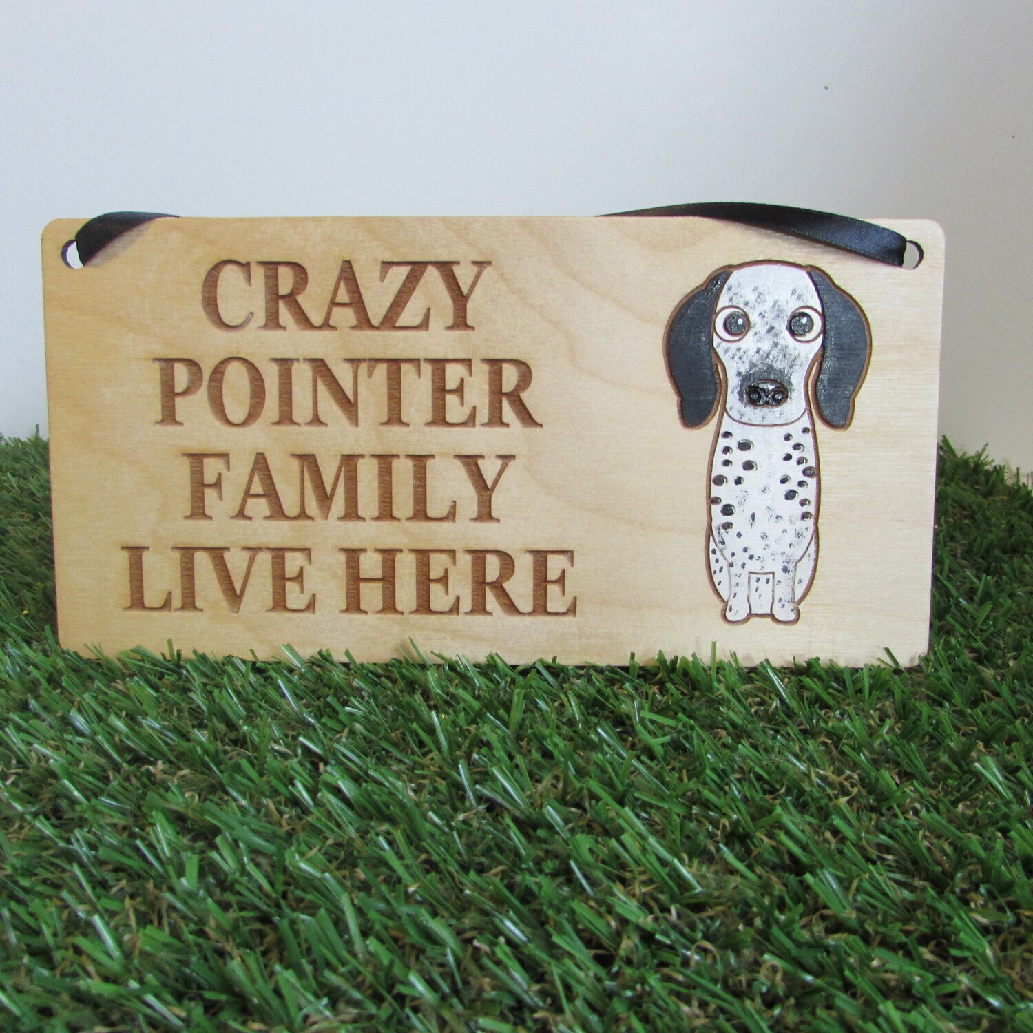 Crazy Smooth Haired Pointer Family Wooden Sign, Dog Gift, Dog Sign, Dog Decoration, Wooden Sign, Pointer Gift, Pointer